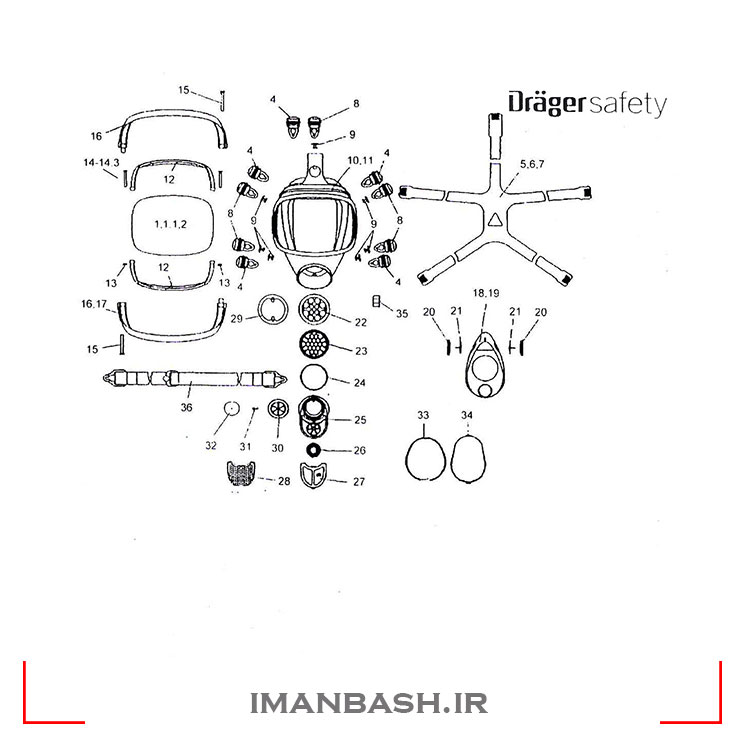 Drager-Panorama قطعات-یدکی-ماسک-Drager-Panorama